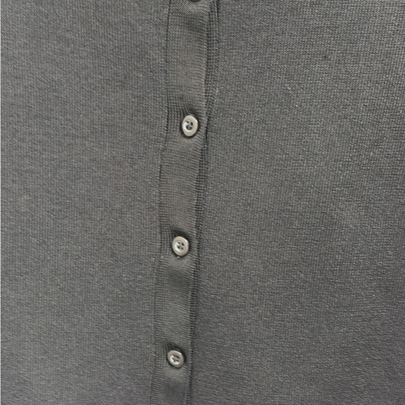 Black Button-Up Women's Top light sweater Large with brooch - Picture 5 of 7